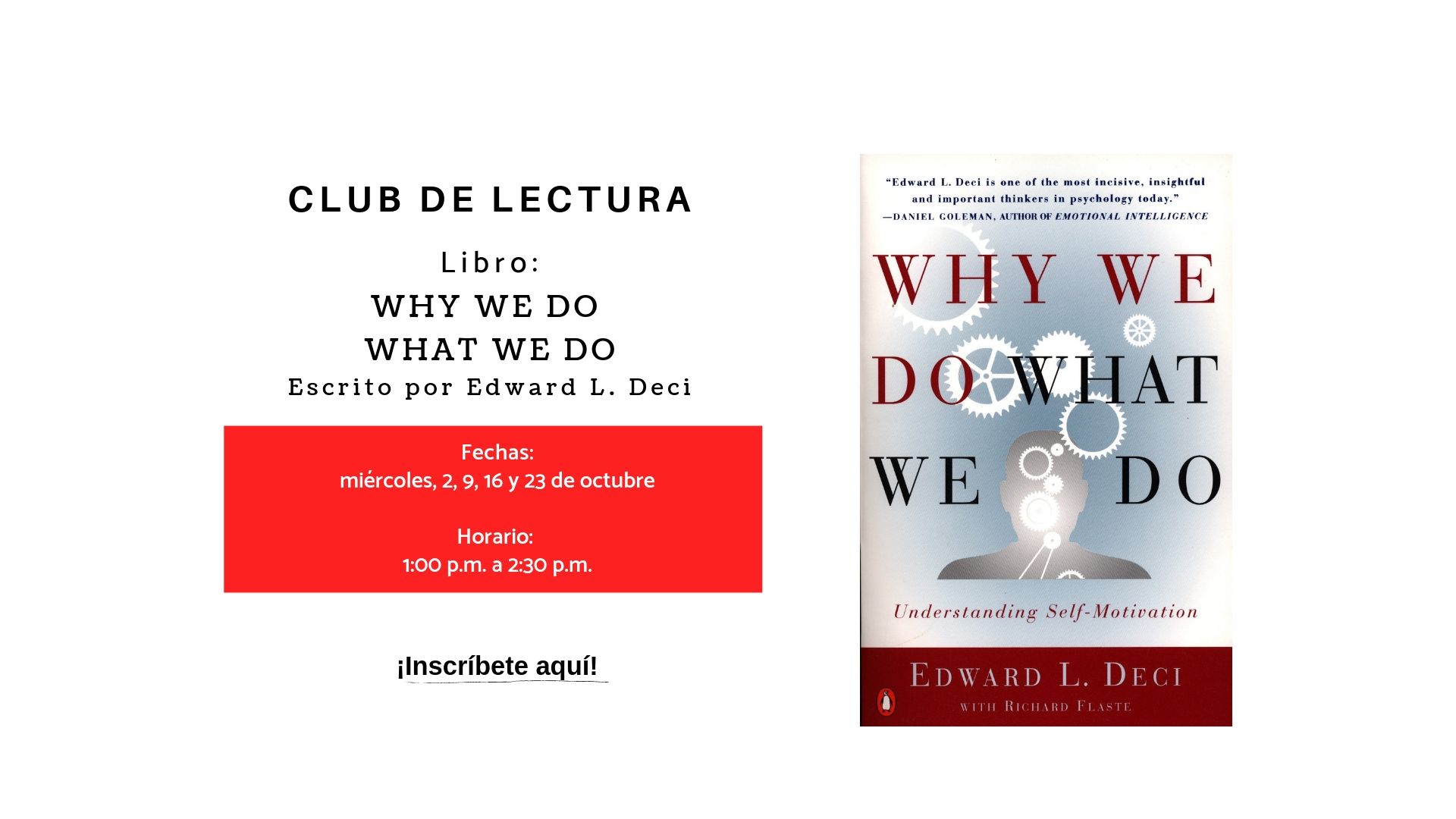 Club De Lectura Why We Do What We Do Formaci n Continua Formaci n Club de lectura why we do what we do formaci n continua formaci n